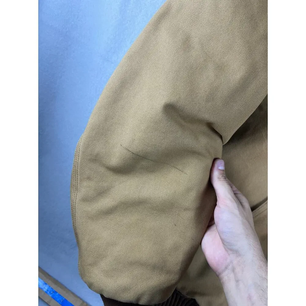 VTG Carhartt Jacket 2XL Hooded Canvas BRN Insulated Winter Outdoors 90s